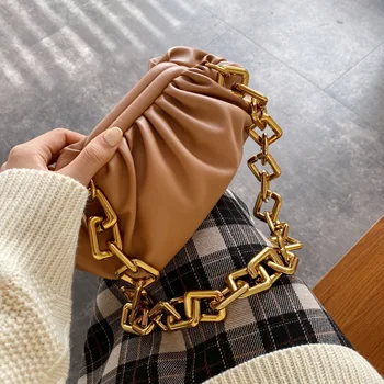 

Thick Chain Design PU Leather Crossbody Bags For Women Small Handbags and Purses Female Shoulder Messenger Bag