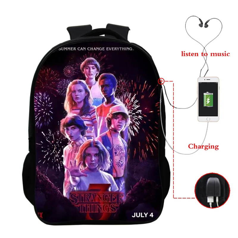 Newst Usb Mochila странные вещи рюкзак и сумка Dos школьные сумки для девочек-подростков Bookbag Cartera Mujer Hombre рюкзак - Цвет: 2