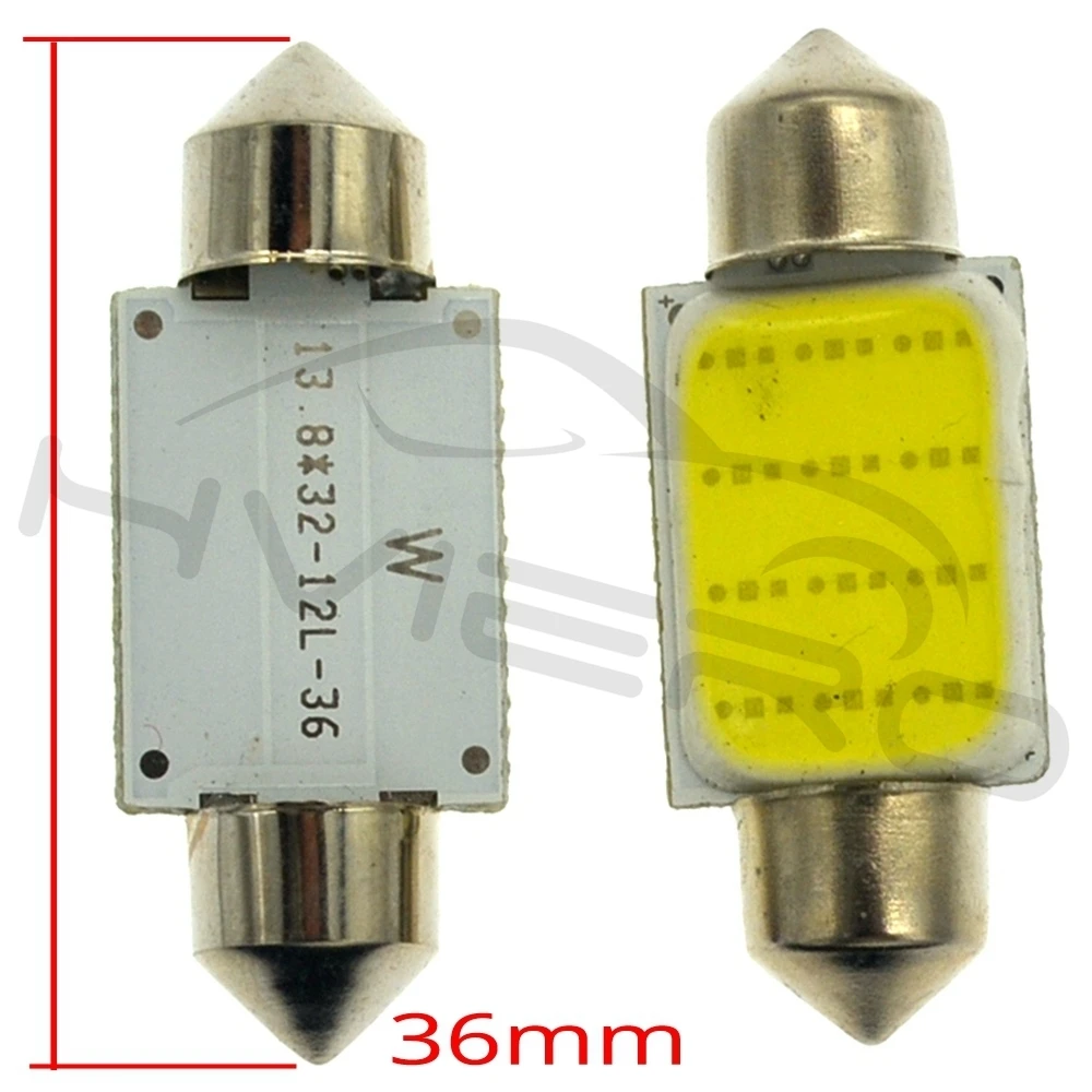 Hviero 12SMD White Cob Festoon Dome Lights Reading Lamp 31mm 36mm 39mm 42mm 3w Car Led  Interior Lights Bulbs Interior DC 12v