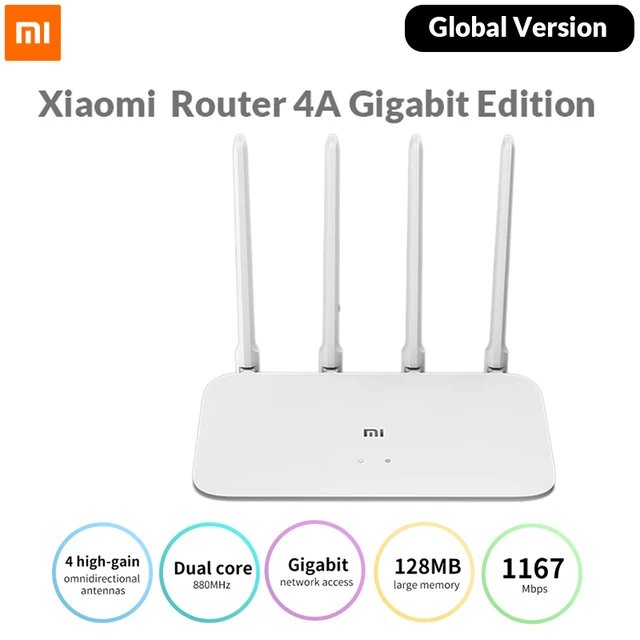 Global Version Xiaomi Mi Router 4A Gigabit Edition 100M 1000M 2.4GHz 5GHz WiFi DDR3 64MB 128MB 4 Antennas APP Control 1