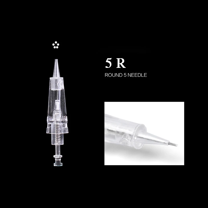 5R 50 шт одноразовый Перманентный макияж картридж иглы штык татуировки 1RL/3RL/5RL для цифровых бровей/губ/машинка для подводки глаз - Габаритные размеры: 5R