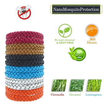 

10pcs Leather Mosquito Repellent Bracelet Multicolor Pest Control Bracelets Protection Camping Outdoor for Adults Kids Baby
