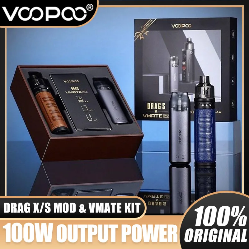VOOPOO-Mod DRAG X / DRAG S y Vmate Pod, edición limitada, Kit de Cajas de Regalo, cigarrillo electrónico, batería 18650, Kit Pod vaporizador