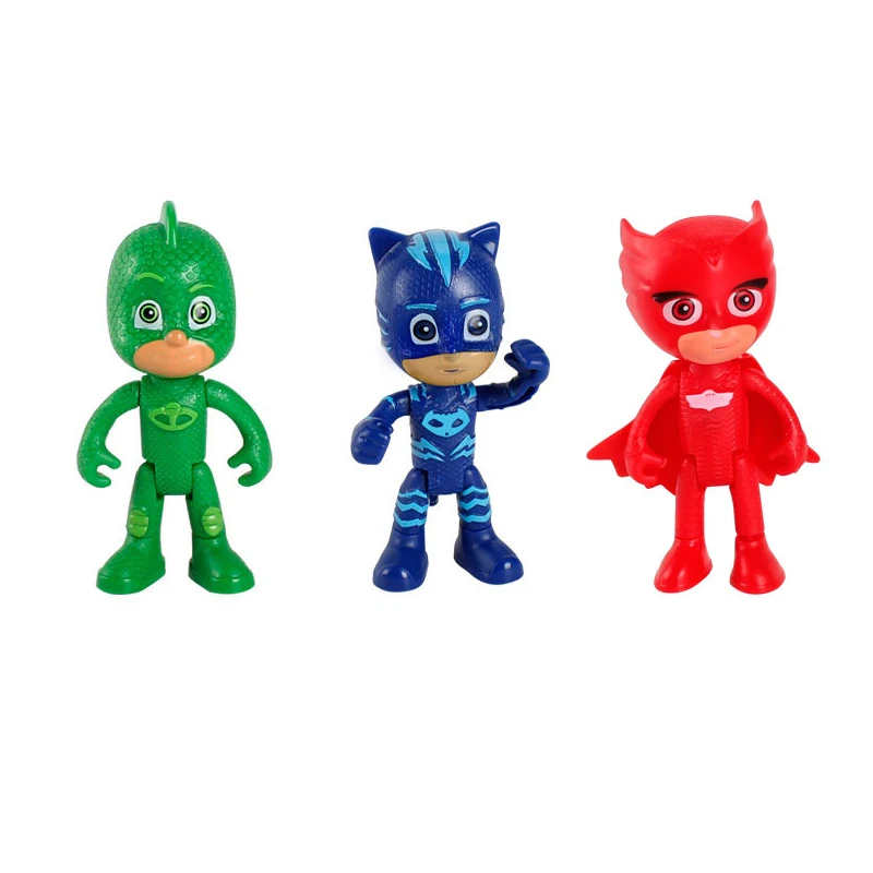 3 шт./компл. Pj Маски гибкий характер спортивная игрушка Pj Catboy Owlgirl Gekko Аниме Фигурки игрушки для детей подарок на день рождения S04