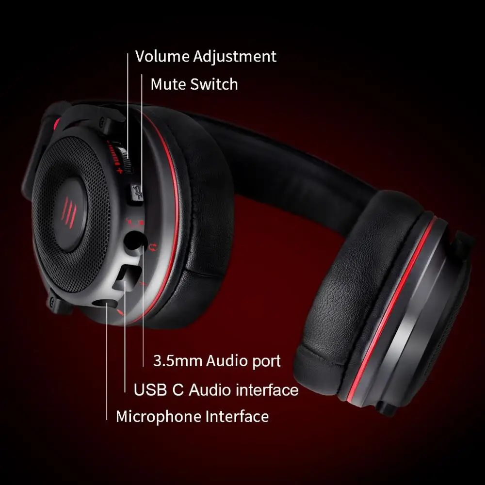 EKSA E900 PRO Gaming Headset Gamer 7 1 Surround Sound Wired Game Headphones with Microphone For Xbox PC PS4 Laptop XIAOMI