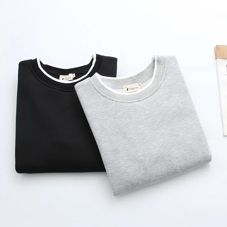 Blvyisla 4XL флисовые теплые свитшоты для молодых женщин свободные размеры толстовки вышивка круглый вырез пуловер Топы
