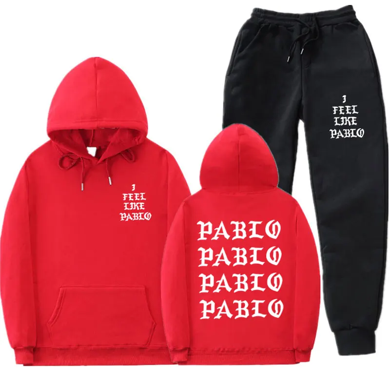 I Feel Like Paul Pablo Kanye West, толстовка, костюм,, осень и зима, с капюшоном, толстая, для мужчин и женщин, с капюшоном, спортивная одежда, комплект из 2 предметов