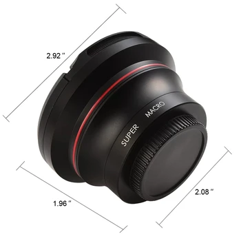 

ORDRO Wide Angle Lens for 4K Video Camcorder Lens 1080p Full HD Camera 37mm 0.39X Lens with Macro Portion Video Recording