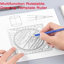 Règle de mesure de géométrie stéréo, 1 pièce, outil multifonctionnel d'architecte de dessin en forme d'ellipse
