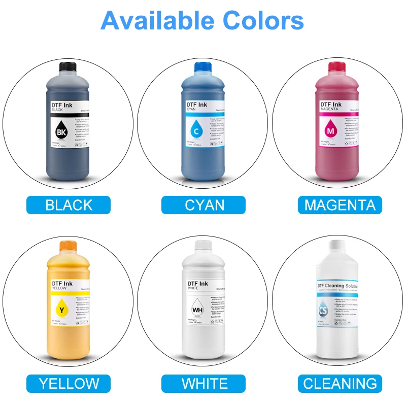 Ocb-direto para Transferir Tinta de Filme Tinta Dtf Adequado para Epson Print Head I3200 Xp600 Tx800 L1800 1390 L805 1000ml - Imagem 5