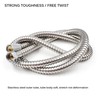

1/4" Plumbing Hoses Flexible Hose 2.0m/3.0m Shower Hoses Stainless Steel Flexible Tube Pipe Bathroom
