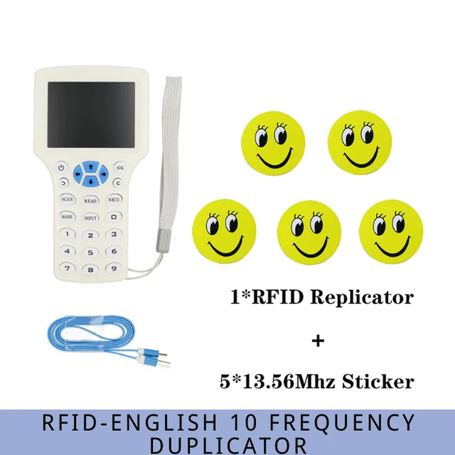 English 10 IC/ID Frequency RFID Access Control Card Reader NFC Encryption Card Writer UID Chip Duplicator Smart Key Copier 08CD-5UIDSticker