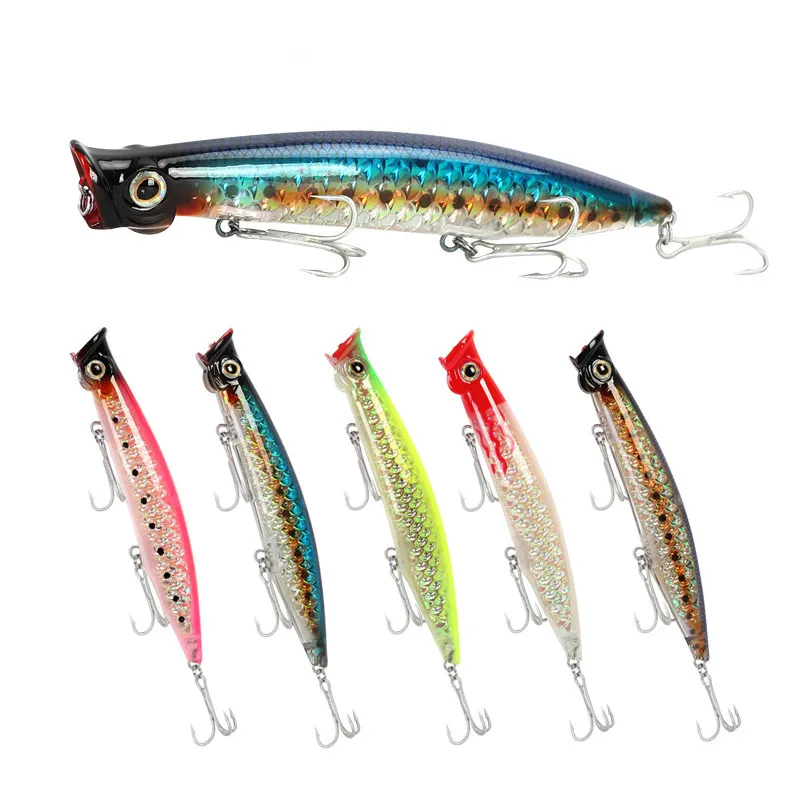 

Popper Bait 110mm / 13.5g 3D Fishing Bait Bass Bait Swinger Troll Top Water High Reflective Fis