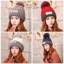 Осенняя и зимняя шерстяная шапка, женская теплая Ушная шапка, дикая мода, повседневная Милая вязаная шапка