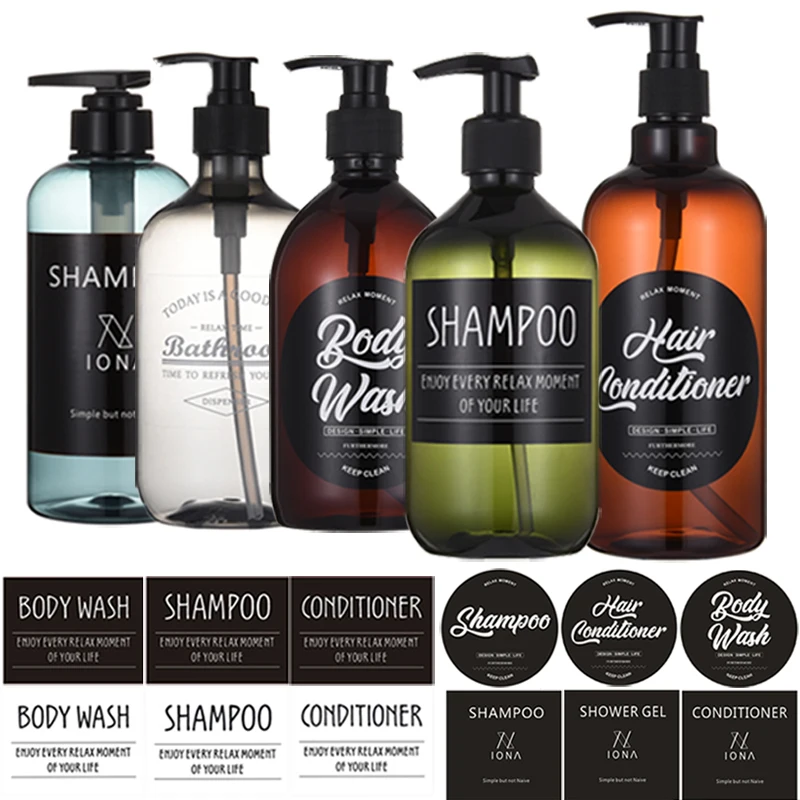 3Pcs/set Soap Dispenser Bottle Bathroom Shampoo Shower Conditioner