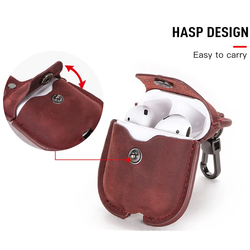 Роскошный чехол для наушников из натуральной кожи Airpods Apple AirPods 2 Чехол Для Air pods