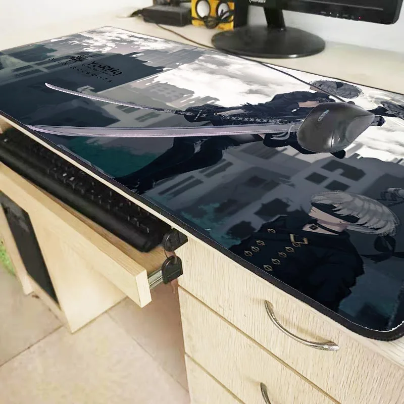  XGZ Anime NieR Automata Jorha Large Mouse Pad Game Black Lock-edge Custom Personal Computer Table M
