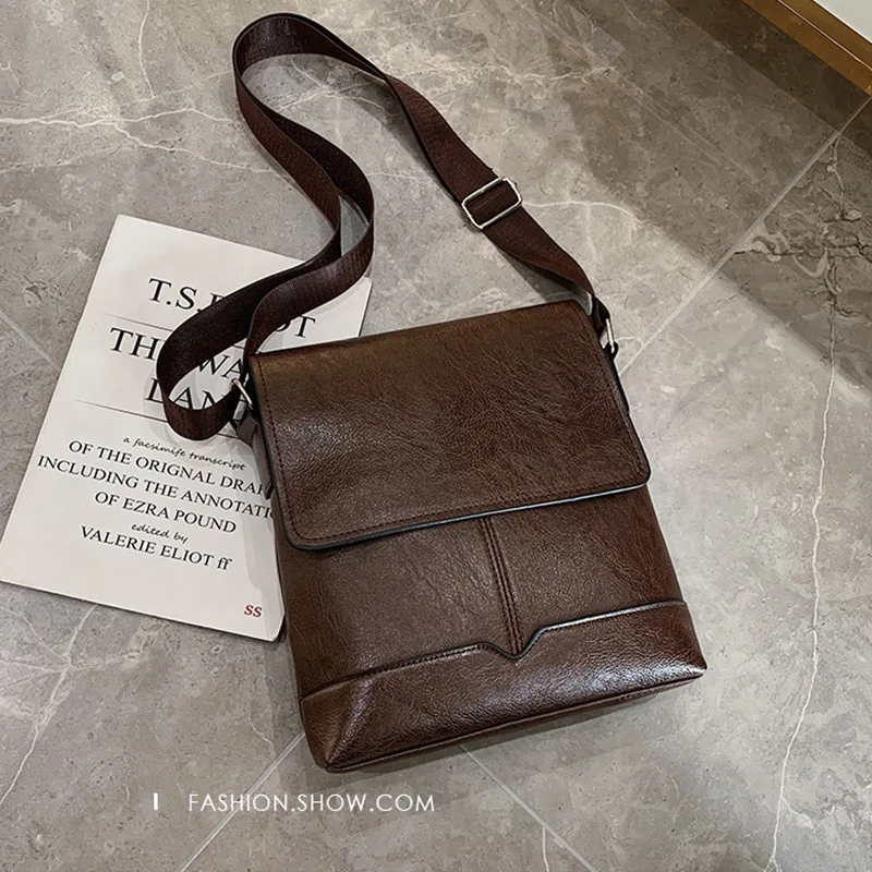 Fashion Casual Men Crossbody Bag Solid Color Large Capacity Phone Coin Card Purse Messenger Bag New Brand Male Shoulder Bag