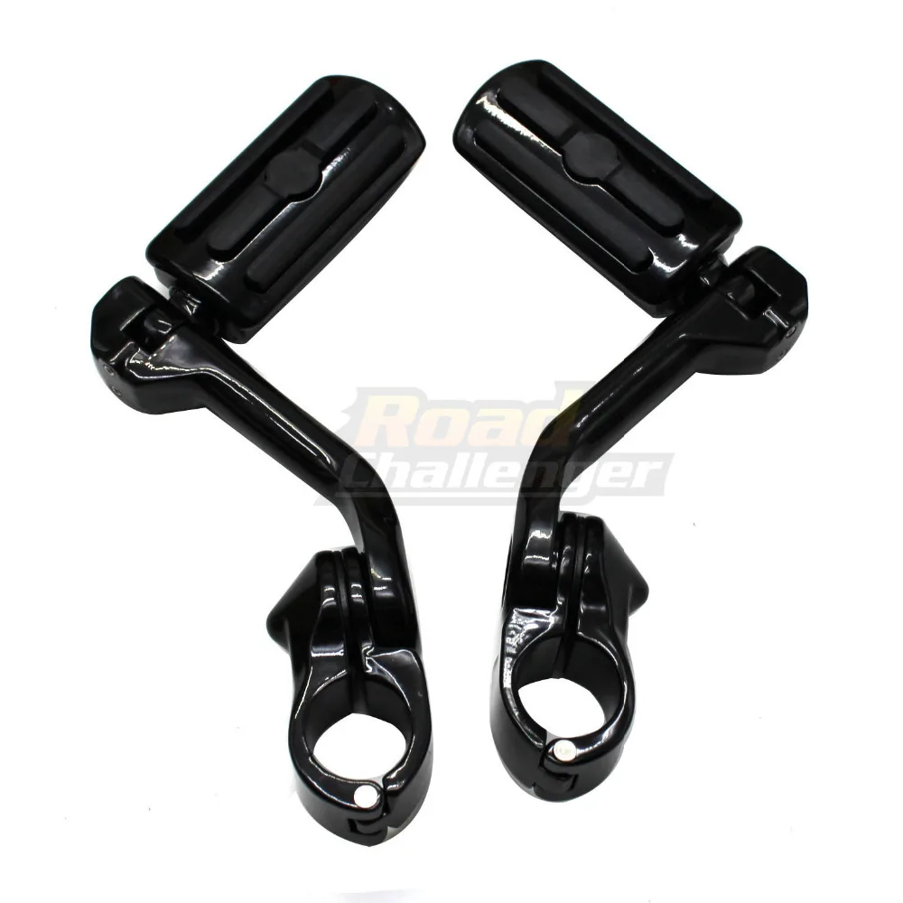 Motorcycle Foot Rests Long Angled Highway Engine Guard 1-1/4" 32mm Footpeg For Harley Electra Glide Road Glide