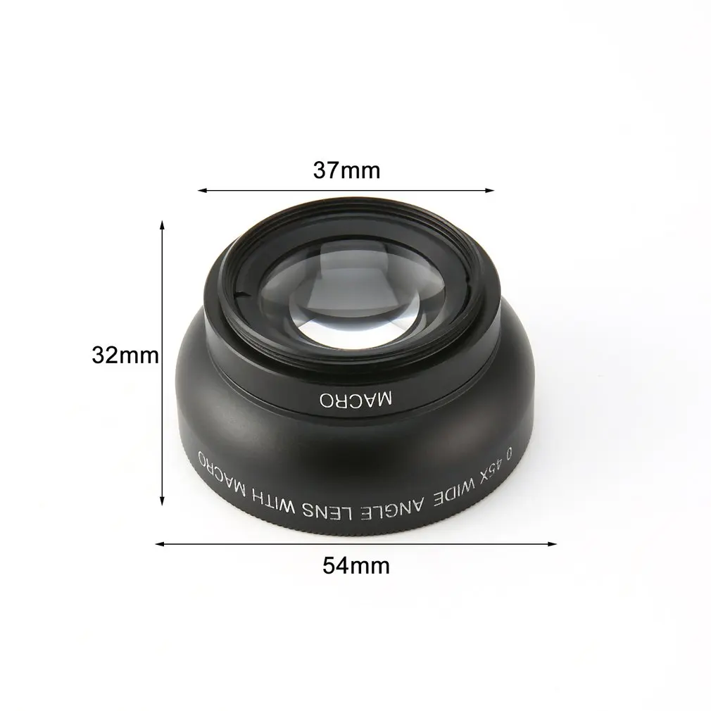 Professional Super Wide Angle+Macro Two-in-1 Mobile Phone Lens Set Universal Phone Clip 37MM 0.45X 49UV