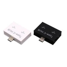 Type-C To USB Connector Protable USB3.1 Type-C 2 Port Splitter USB 3.0 OTG Hub Plastic Adapter For Cell Phone PC Computer Tablet