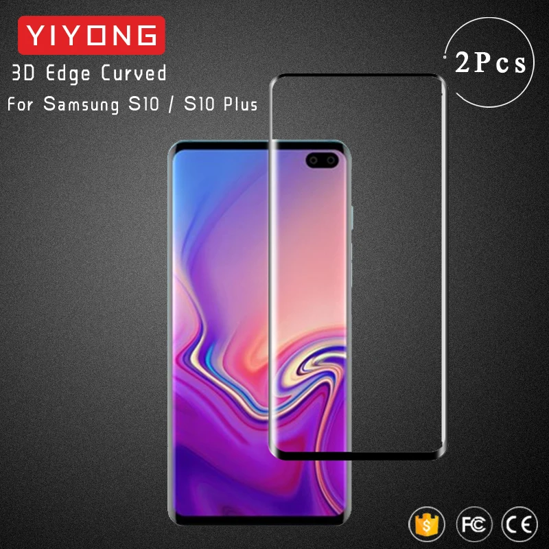 YIYONG 3D Edge Curved Glass For Samsung Galaxy S10 Plus S9 S8 Tempered Glass Screen Protector For Samsung S10 Lite S 10 9 Glass