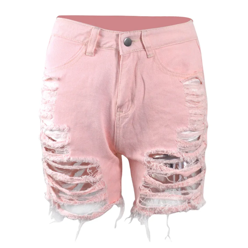 Echoine Summer woman trendy Hollow Out Ripped denim shorts fashion sexy high waist jeans shorts street hipster shorts clothes booty shorts for women