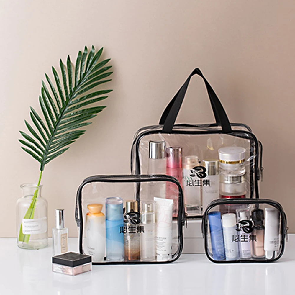 Пластиковые пакеты на молнии прозрачная портативная Дорожная сумка из ПВХ