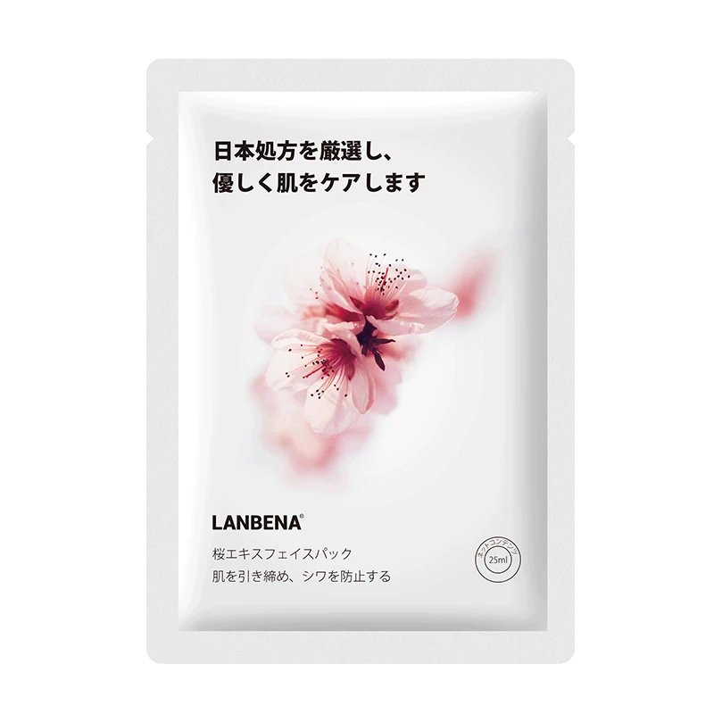 LANBENA маска для лица уход за лицом маска фруктовая маска для лица Япония передовая формула Отбеливающая увлажняющая вода блокирующая растительный экстракт свежая листовая маска для лица - Цвет: Cherry Blossom