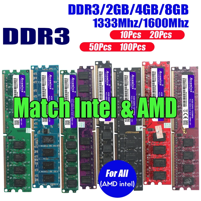 DDR3 Desktop memory RAM 240 pins 8GB DDR2 PC3 PC2 PC DIMM 1600Mhz