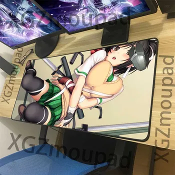 

XGZ Large Mouse Pad Black Lock Edge Anime Bundle Temptation Pure Big Breasts Girl Computer Custom Logo Table Mat Rubber Non-slip