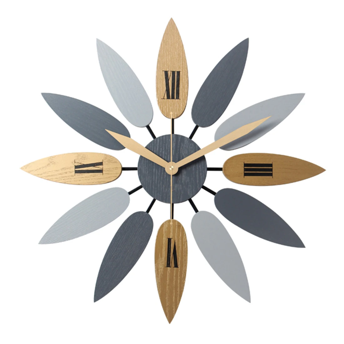 

52cm/ 42cm Nordic Wall Clock Creative Leaf Wall Clock Home Decor Silent Clock for Living Room Office Wall Decor