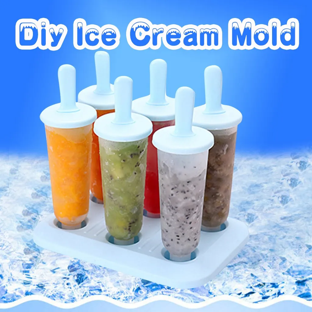 6 шт/1 комплект круговой с крышкой льда лоток Diy Мороженое Плесень Форма для
