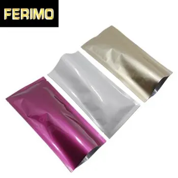 

50PCS/ Lot 11.2x22.5cm Open Top Pure Aluminum Foil Package Bag Heat Seal Mylar Vacuum Pouches for Coffee Powder Spice Storage