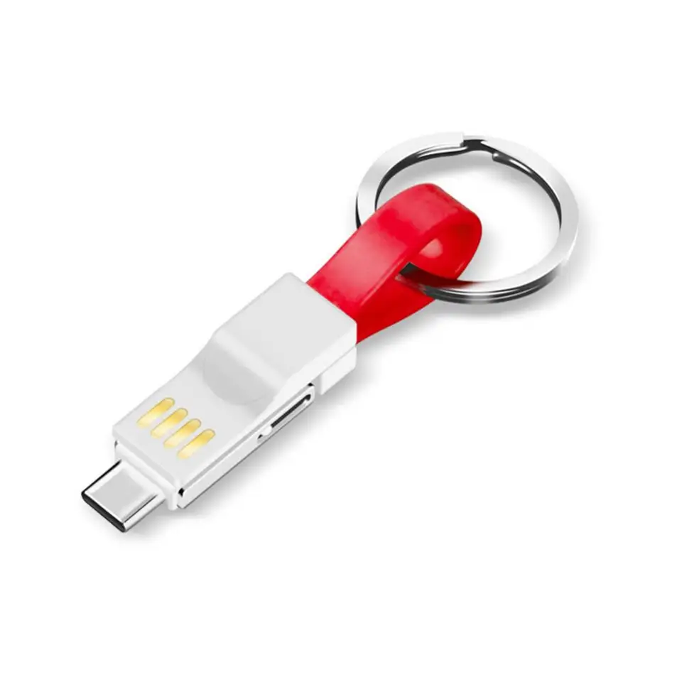 Manufacturers Supply 3-in-1 USB Charging Cable Keychain Luminous Logo Data Cable - Type C Cable