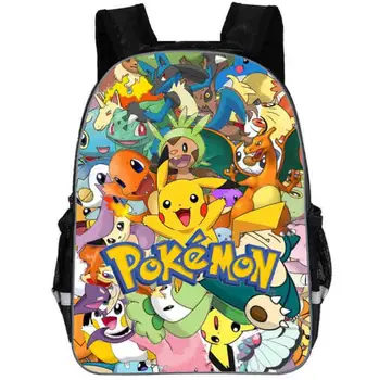 

16 inch Pokemon Printed School Backpacks Pikachu Schoolbag Preschool Backpack Kindergarten School Bag Pokemon Children Bagpack