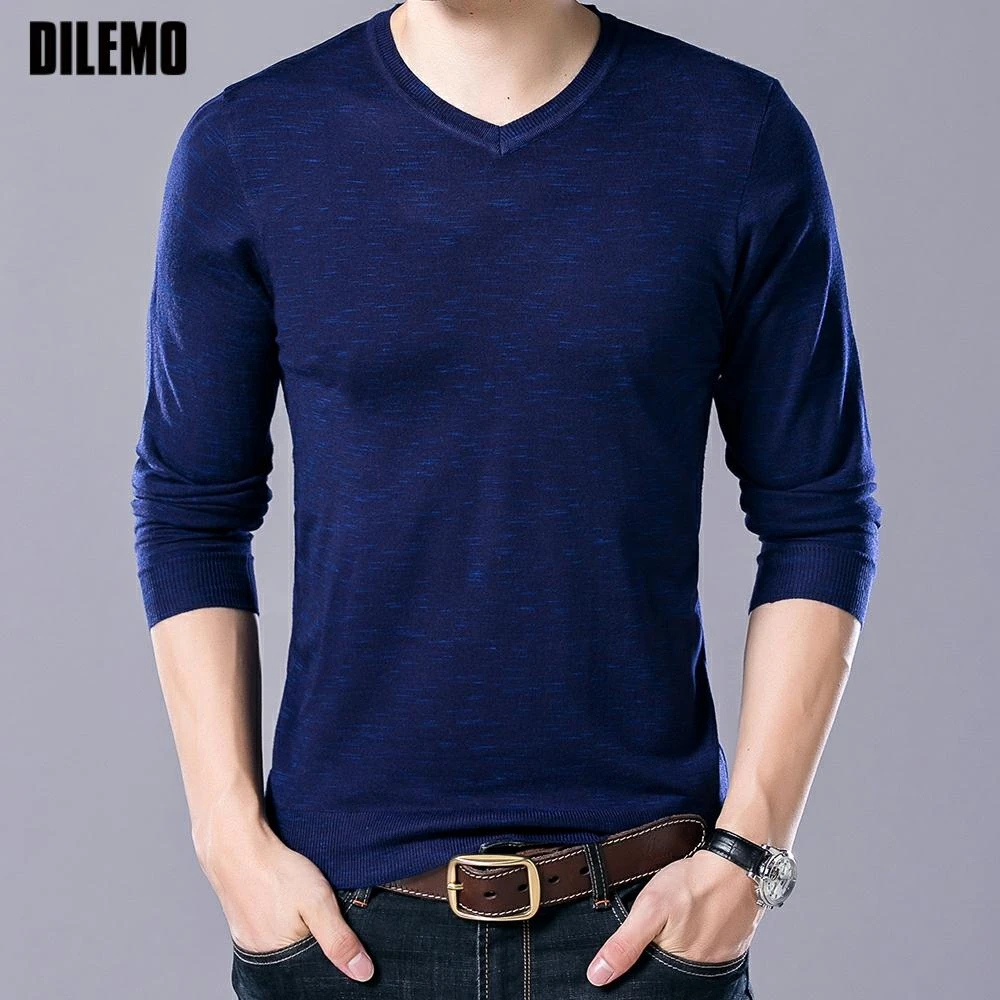 mens green sweater New Fashion Brand Knitted Pullover Mens V Neck Sweater Preppy Solid Color Slim Fit Autum Casual Jumper Top Quality Clothes Men half sweater for men