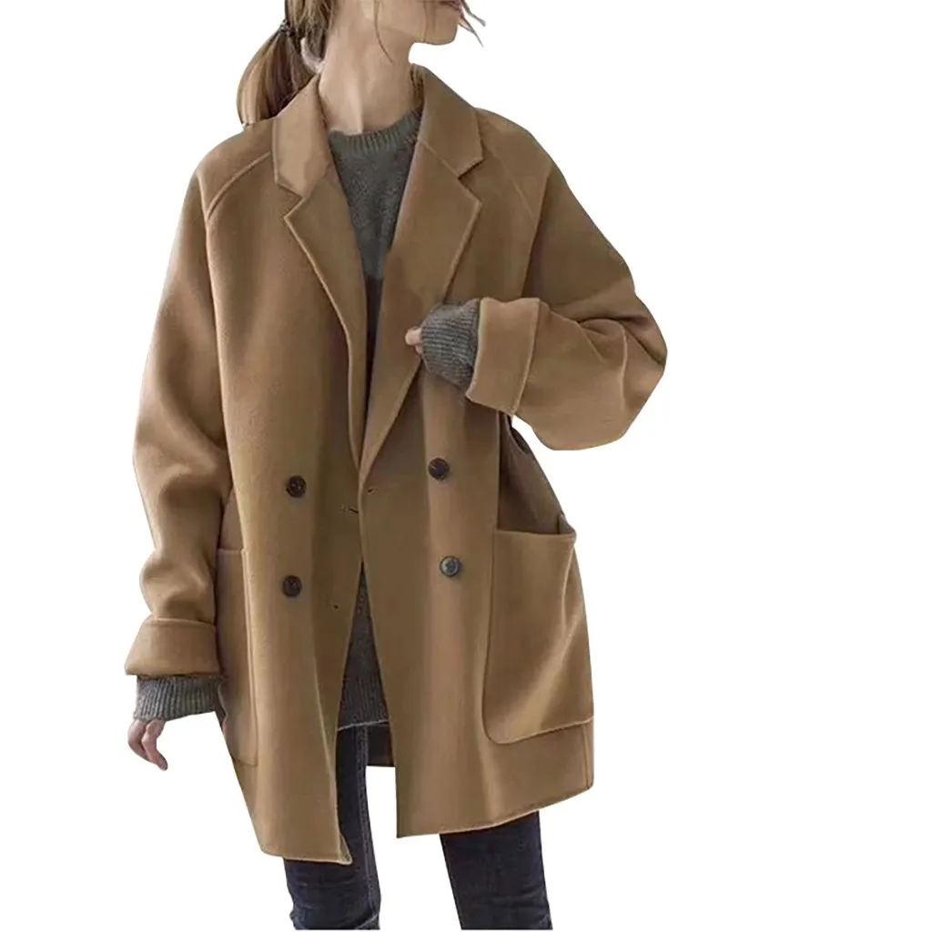 JAYCOSIN куртка пальто Женская Повседневная Свободная верхняя одежда с длинными рукавами Кардиган Топы зимнее теплое пальто оверсайз модная ветровка 1007
