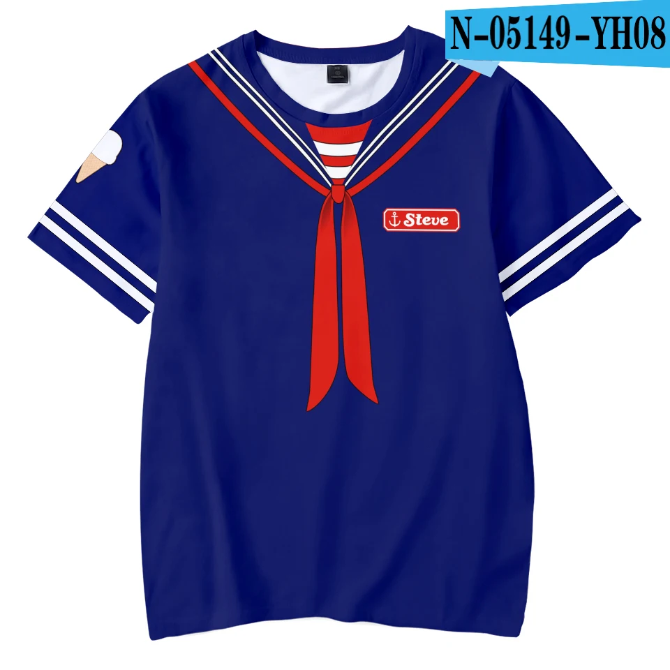 Футболки с принтом «странные вещи»; Одежда для мальчиков и девочек; футболка с короткими рукавами в стиле «хип-хоп»; детская одежда; 2 - Цвет: Небесно-голубой