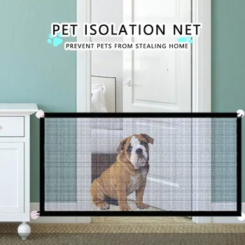 

Pet Portable Barrier Perros Folding Breathable Mesh Dog Gate Pet Separation Guard Isolated Fence Dogs Baby Safety Fence
