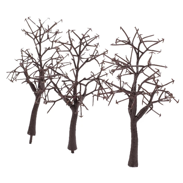 10x Bare Trunk Tree Branch Model 1:75, Tree Branches for Train Park Diorama Winter Scene Layout