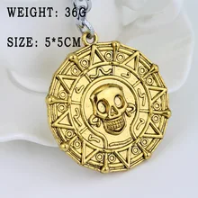 AliExpress горячие продажи Пираты Карибский череп ацтекская монета брелок Хэллоуин