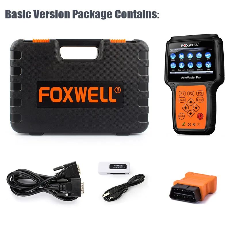 FOXWELL NT644 PRO полная система OBD2 сканер считыватель кодов ABS SRS DPF EPB сброс масла Профессиональный ODB2 OBD2 автомобильный диагностический инструмент - Цвет: Standard Version