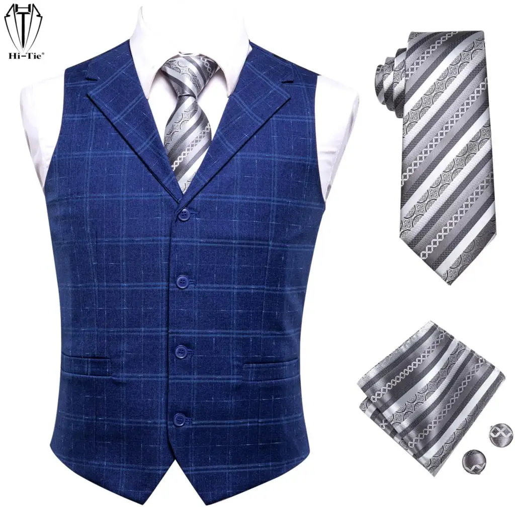 Color Dress Vests Men Mens Vest Tie Sets Blue Tie Vest Men Vests