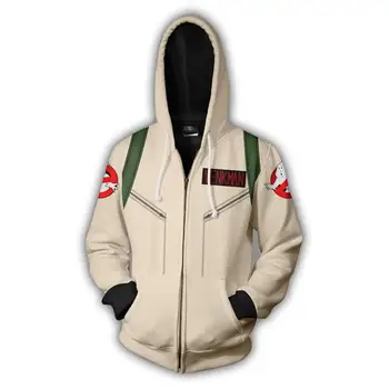 

2019 Hooded Ghostbusters Zip Up Hoodie 3D Printed Hoodies Casual zipper hoodie hooded Ghostbusters Cosplay Zip Up Hoodie