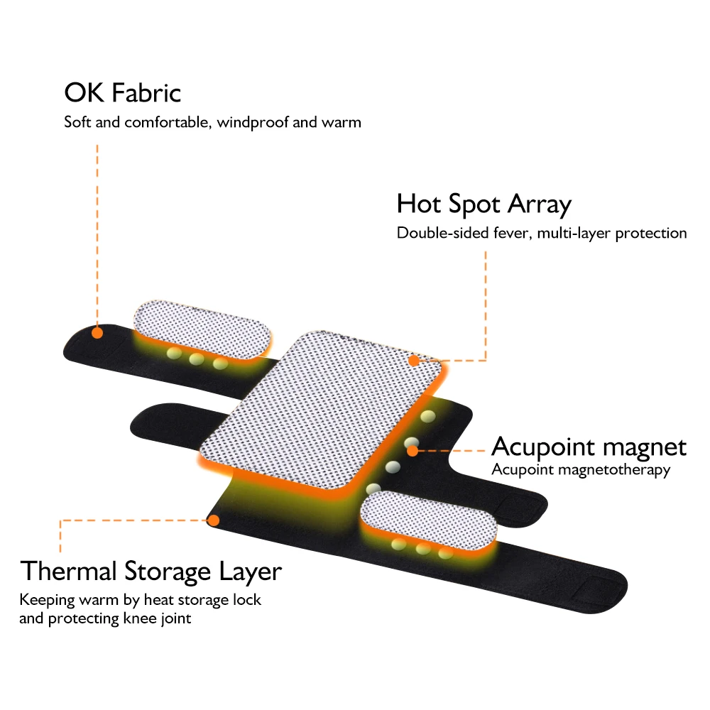 1 пара турмалиновый самонагревающийся наколенники Магнитная Терапия Наколенники для облегчения боли при артрите бандаж Поддержка коленной чашечки наколенники
