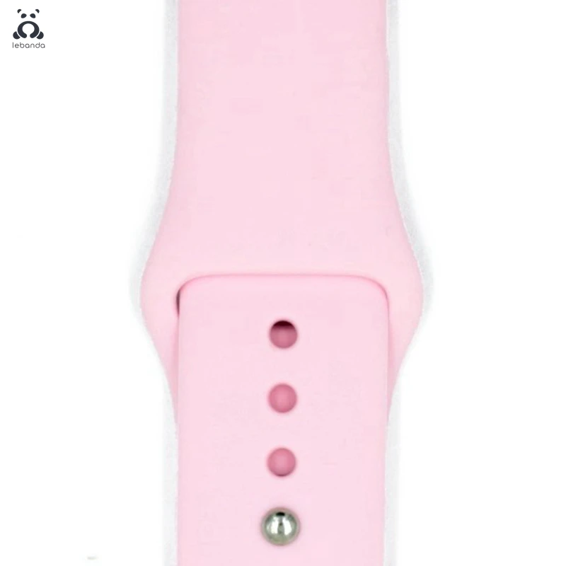 Lebanda спортивный ремешок для наручных часов Apple Watch 5/4/3/2/1 ремешок для наручных часов iWatch, большие размеры 40-44 мм силиконовой лентой из мягкой дышащей ткани Замена 38/42/40/44 мм - Цвет ремешка: Baby Pink