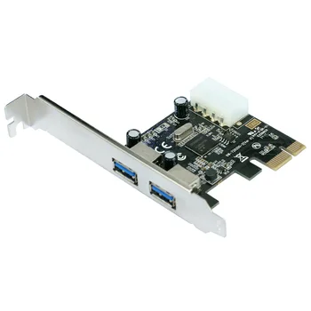 

2-Port Superspeed Usb 3.0 Pci-E Pcie Pci Express 4-Pin Ide Expansion Connector Adapter Pci-E To Usb3.0 Add On Card With Low Prof