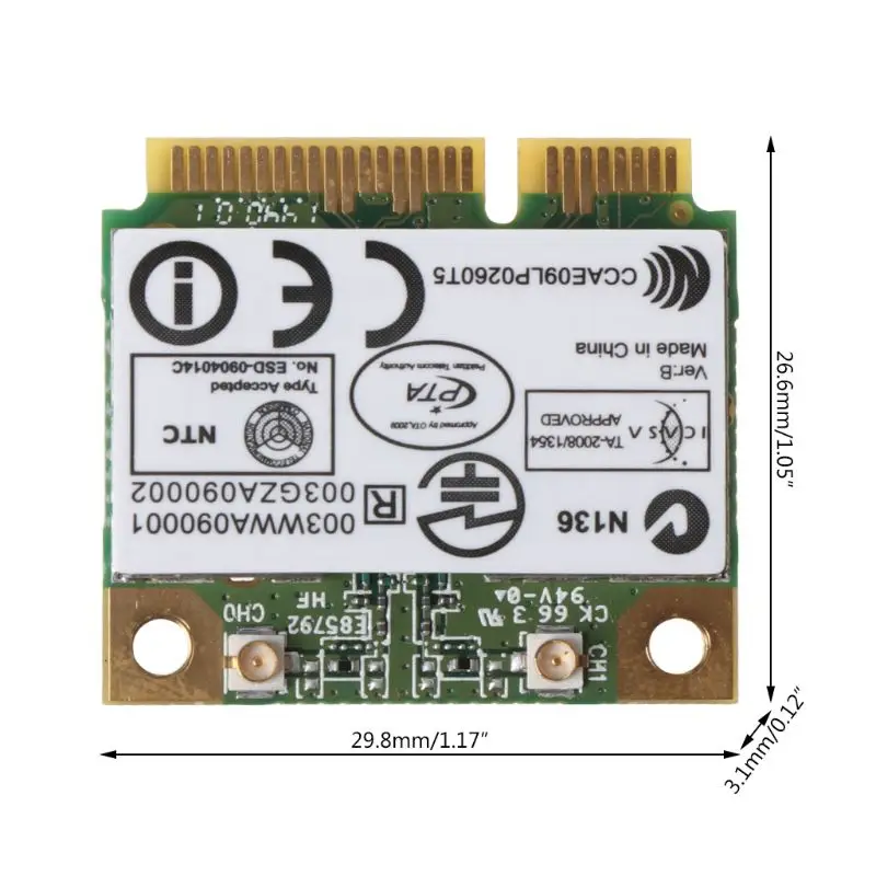 Беспроводной адаптер для Atheros AR9287 AR5B97 300 Мбит/с мини половина PCI-E Wi-Fi карта |