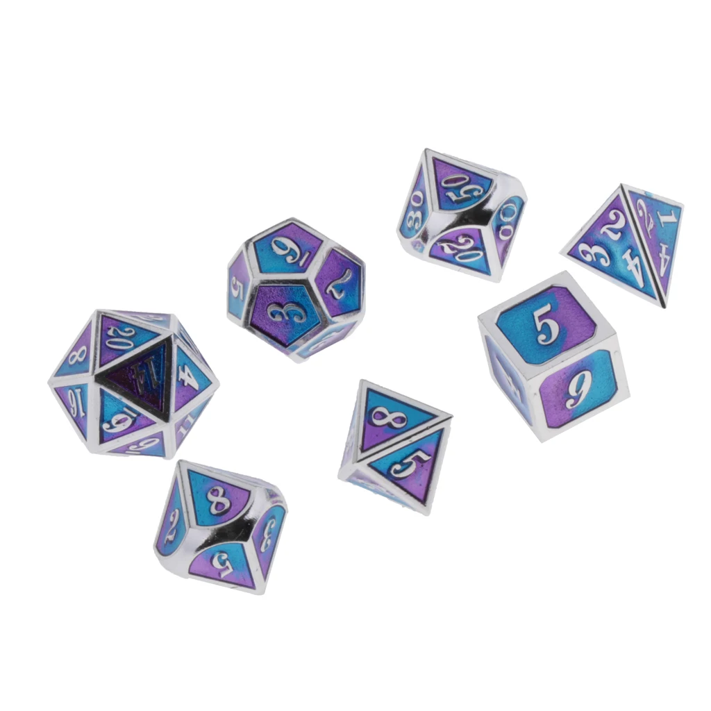 7 Pcs Polyhedral Dice Set D4 D6 D8 D10 D12 D20 Game Dice for Dungeons and Dragons Pathfinder DND RPG MTG Table Gaming Dices